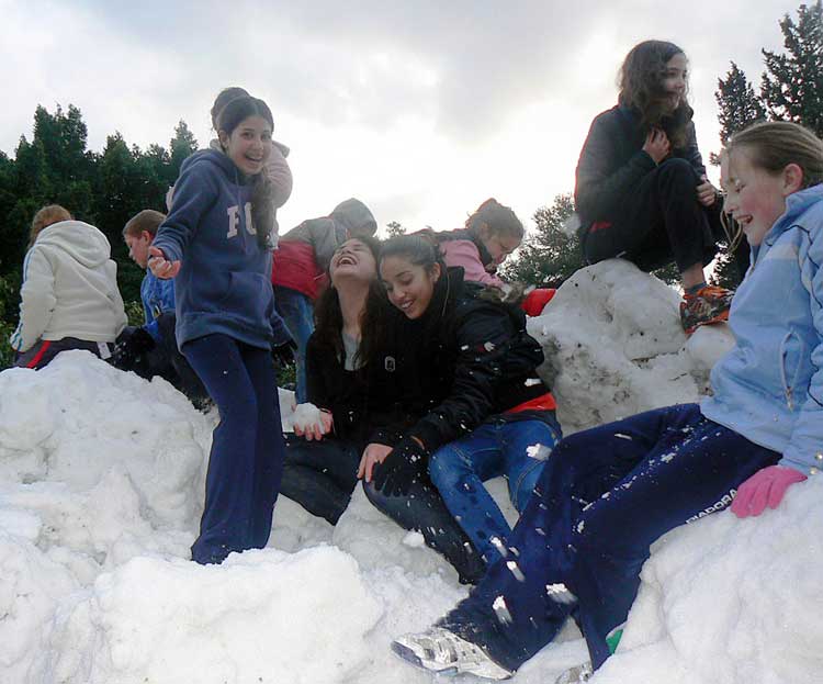 snow in Kibbutz Nir-Am