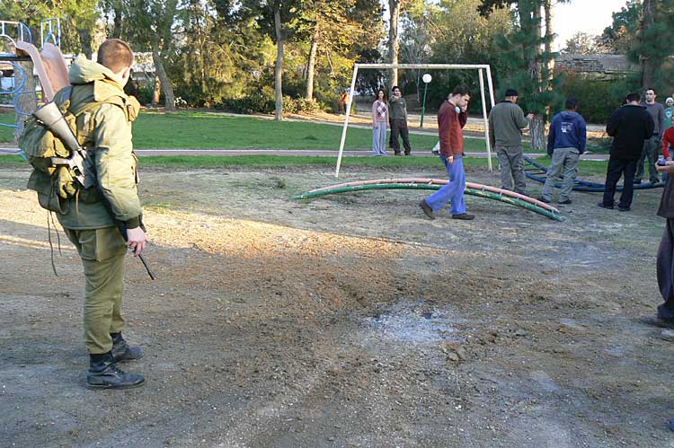 rocket strike in playground